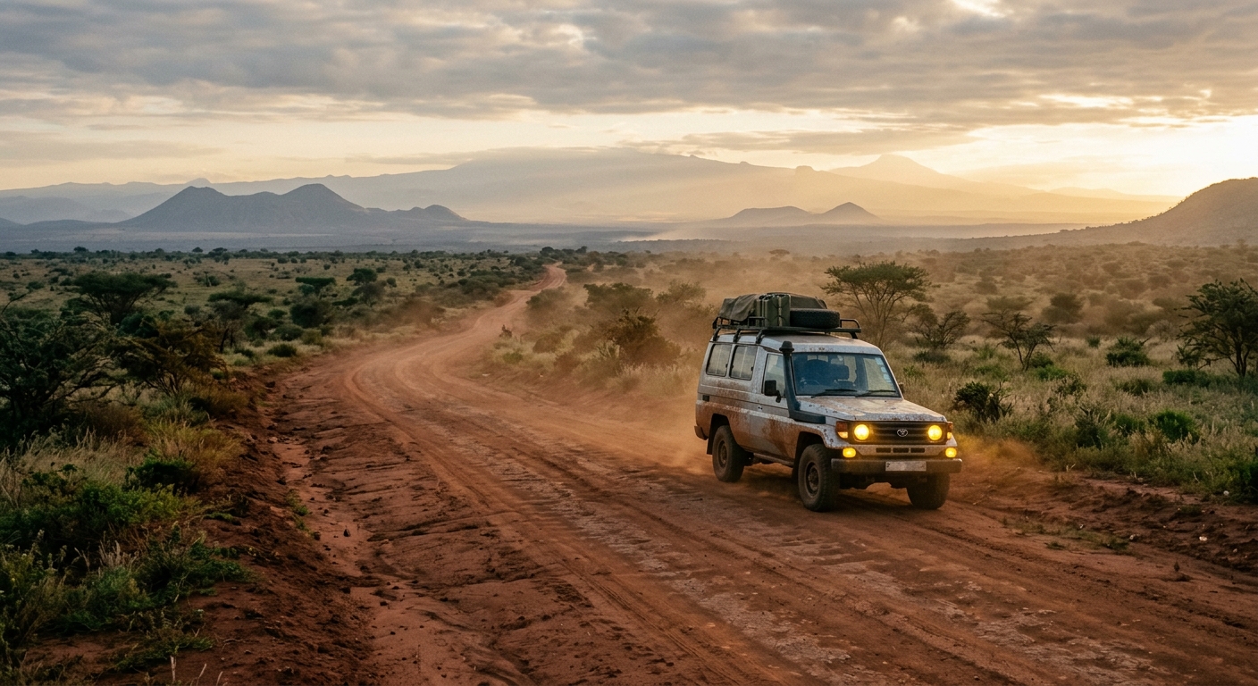 Kenyan road at dawn